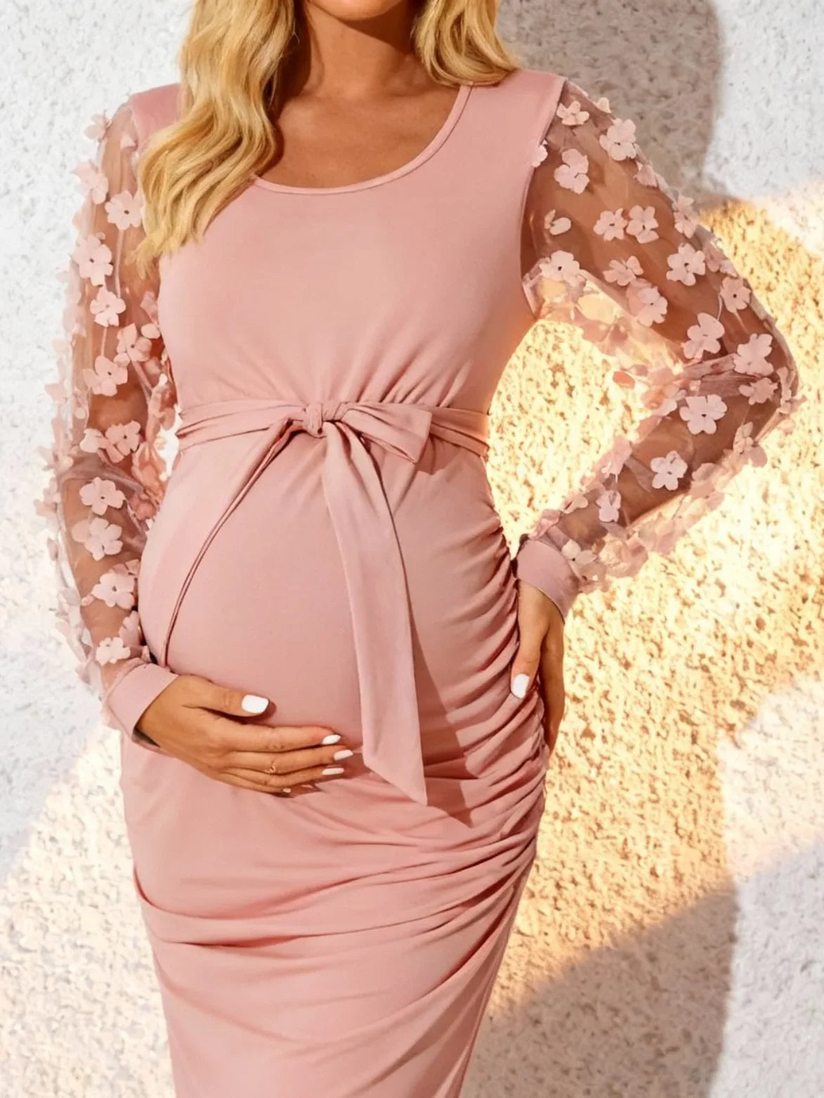 Isabella Floral Mesh Maternity Dress