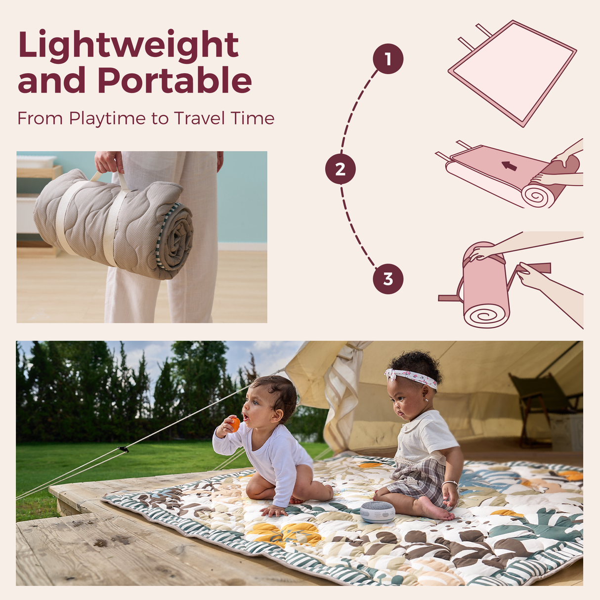 Luna Portable Baby Full Playmat Set for Playtime