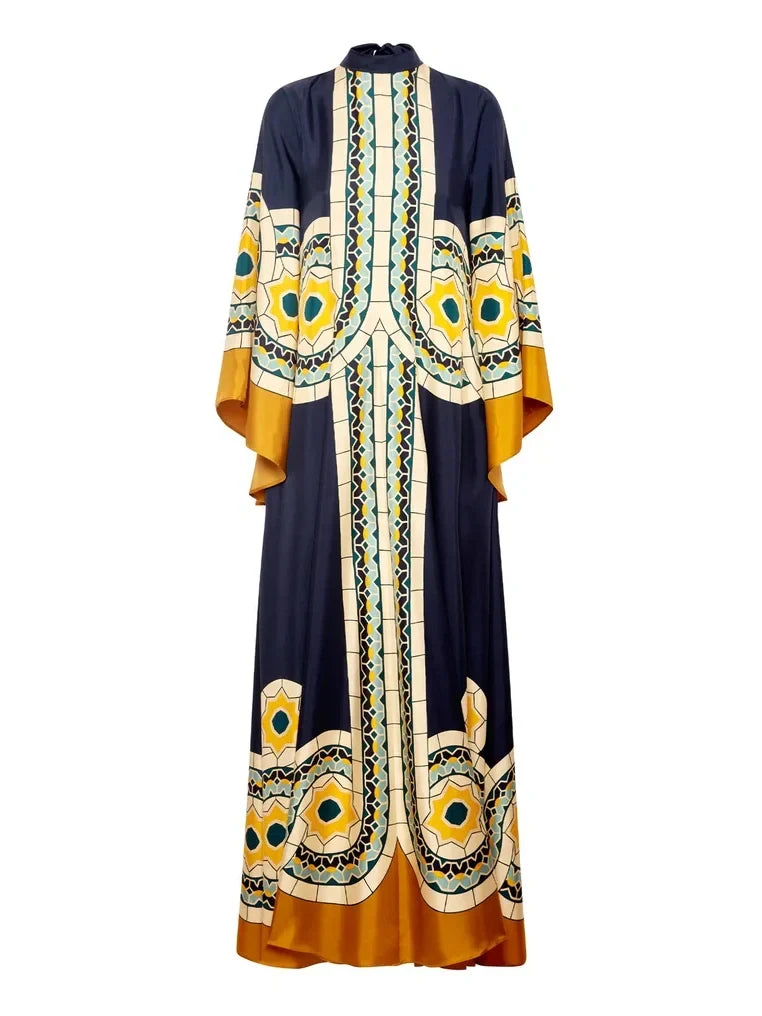 Art Deco Print Maxi Dress
