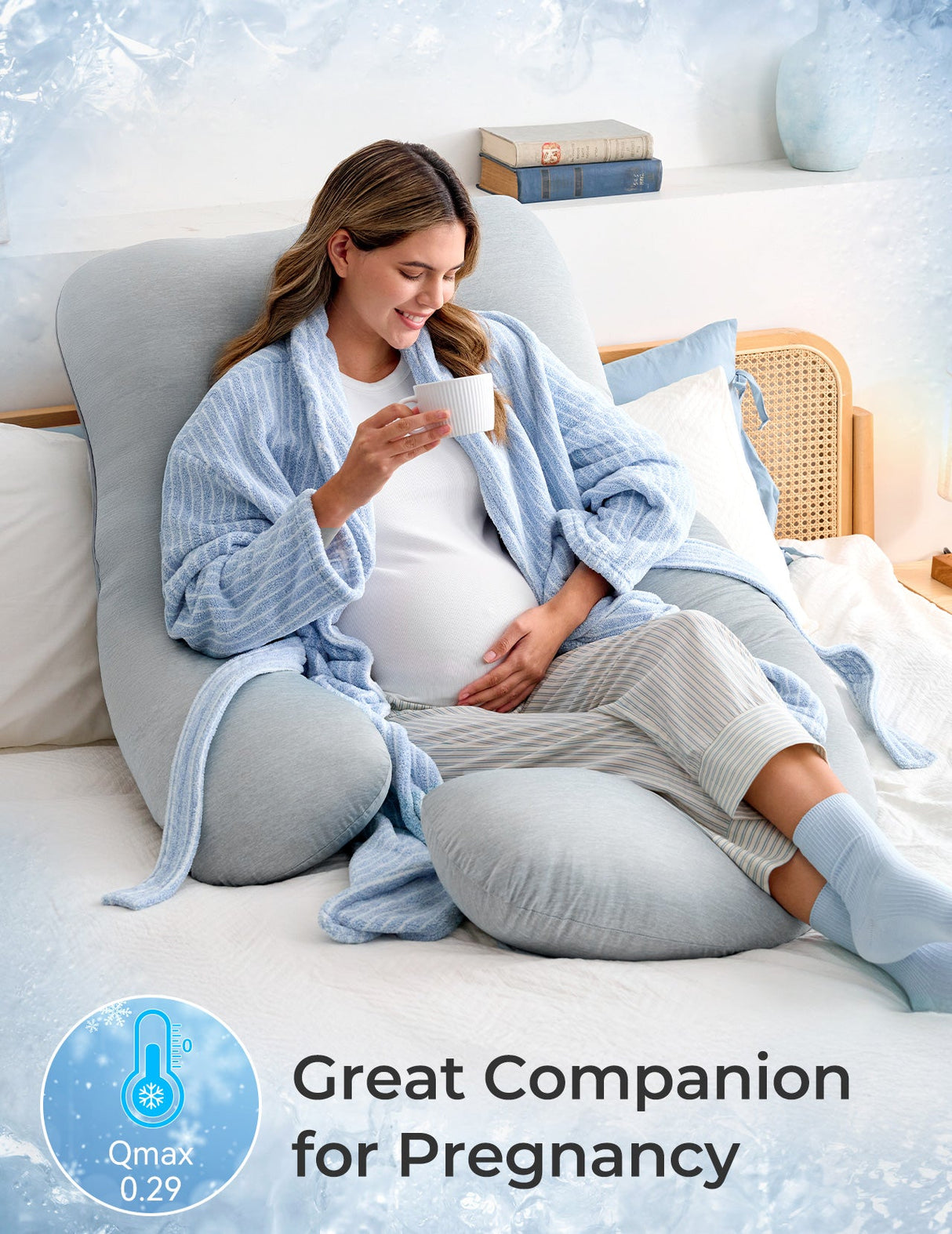 Poma U-Shape Pregnancy Pillow – Plush Maternity Body Pillow for Pregnant Women