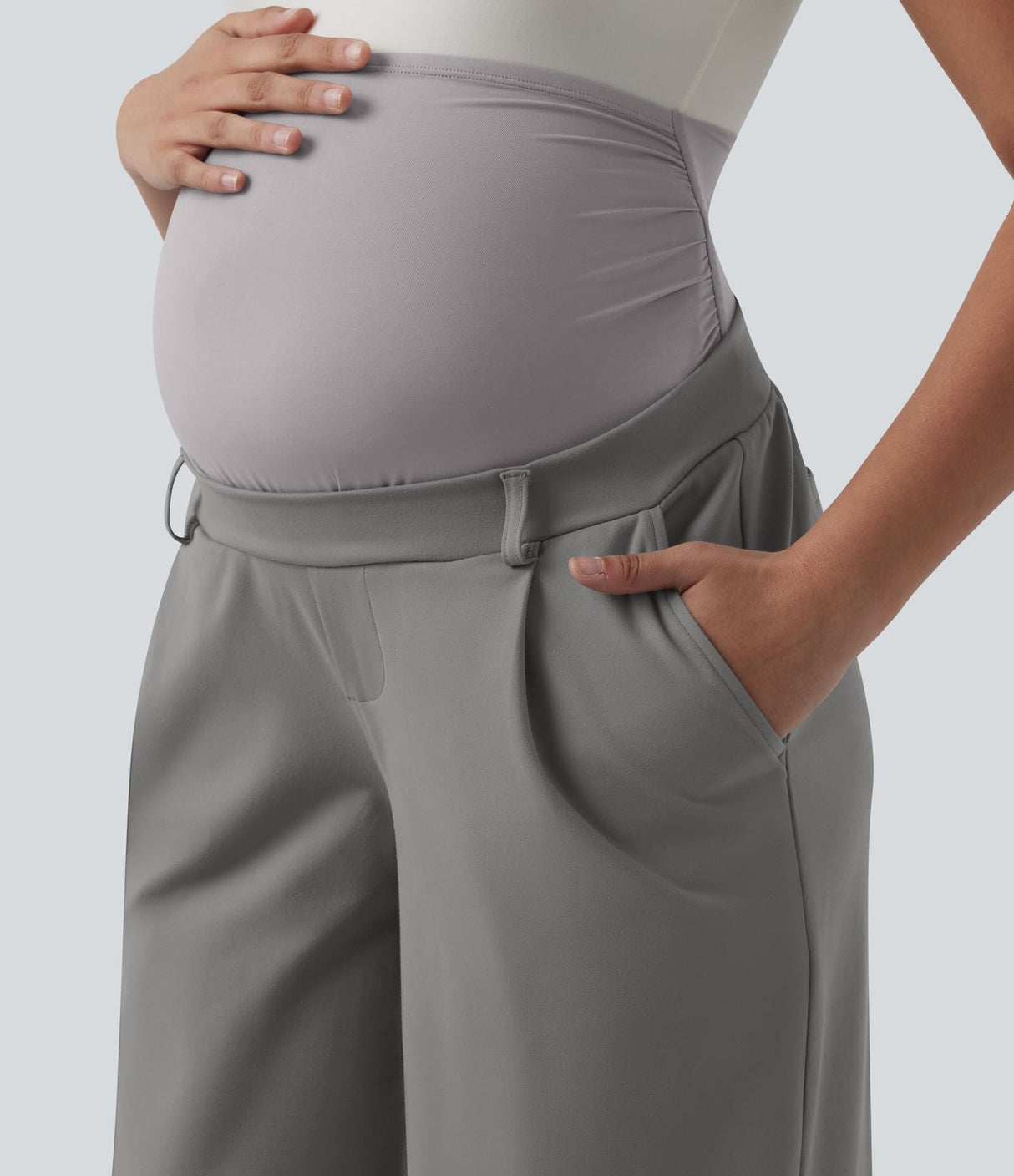 Super High Waisted Straight Leg Work Maternity Pants