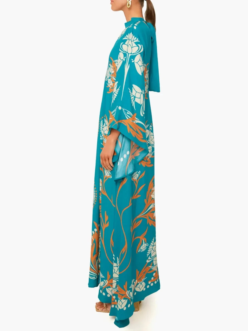 Vintage Print Maxi Dress
