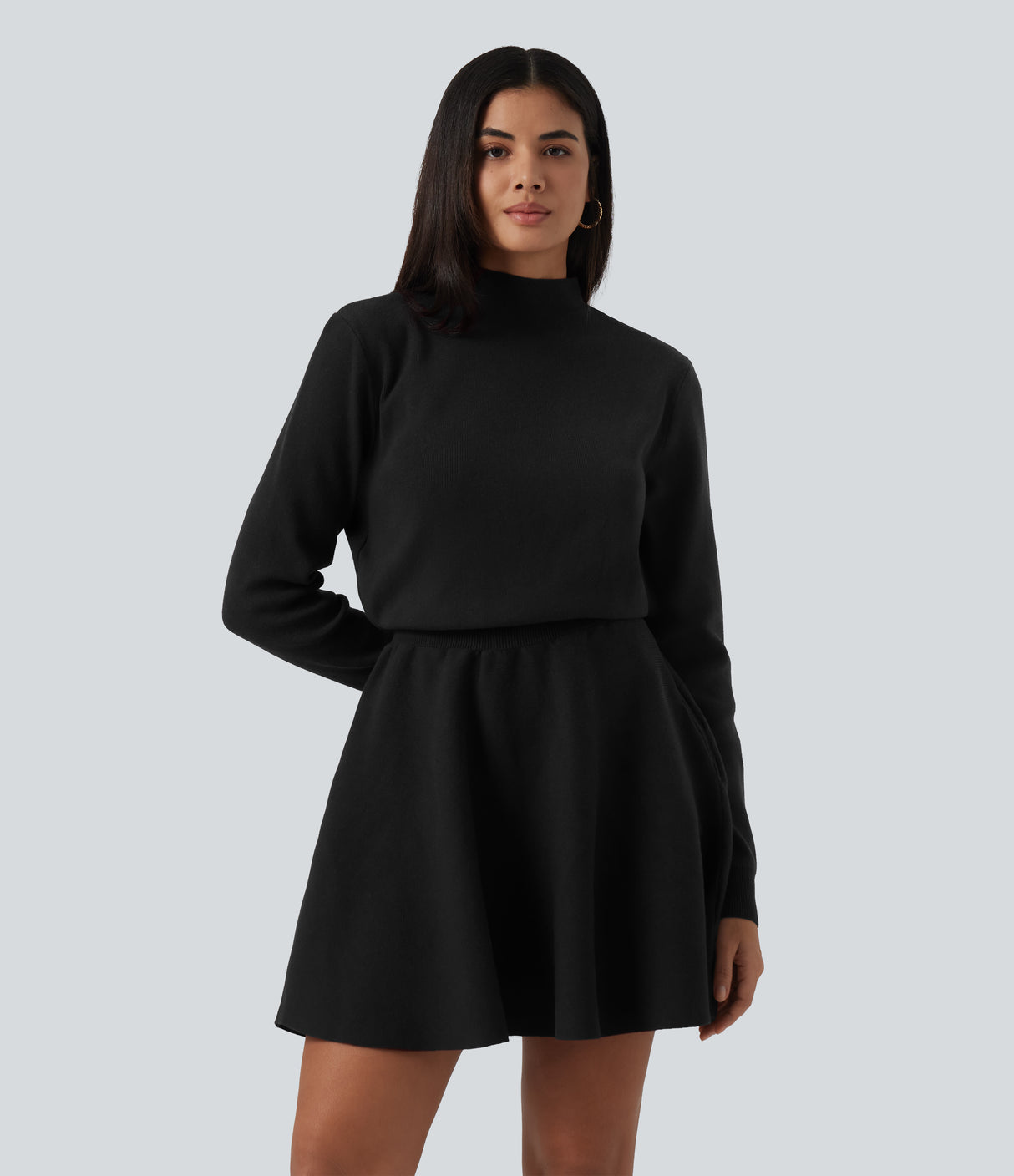 Mock Neck Sweater Dress
