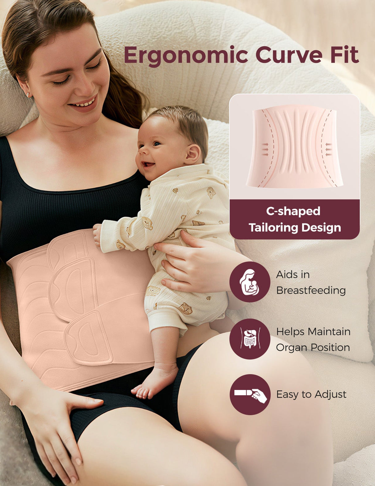 Jova Ergowrap Postpartum Back Support Belly Wrap Band