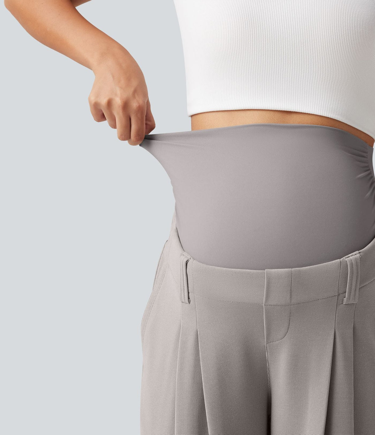 Super High Waisted Tapered Waffle Maternity Joggers