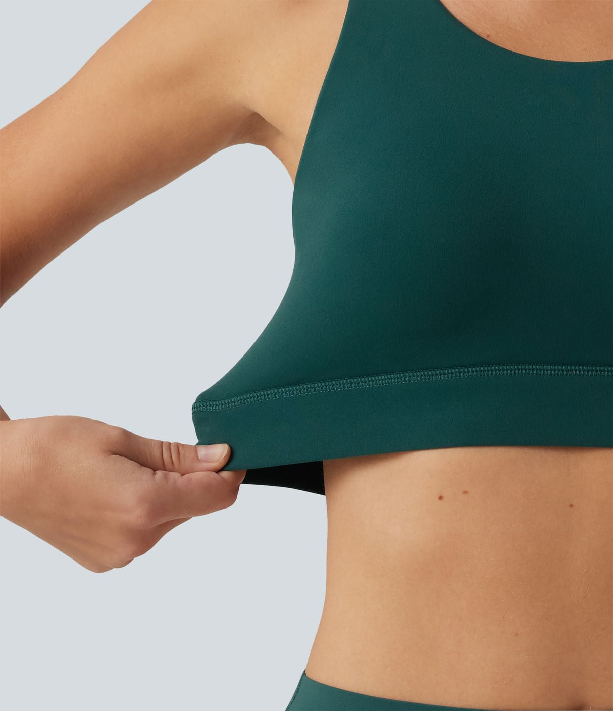 Medium Support Round Neck Mesh Running Sports Bra