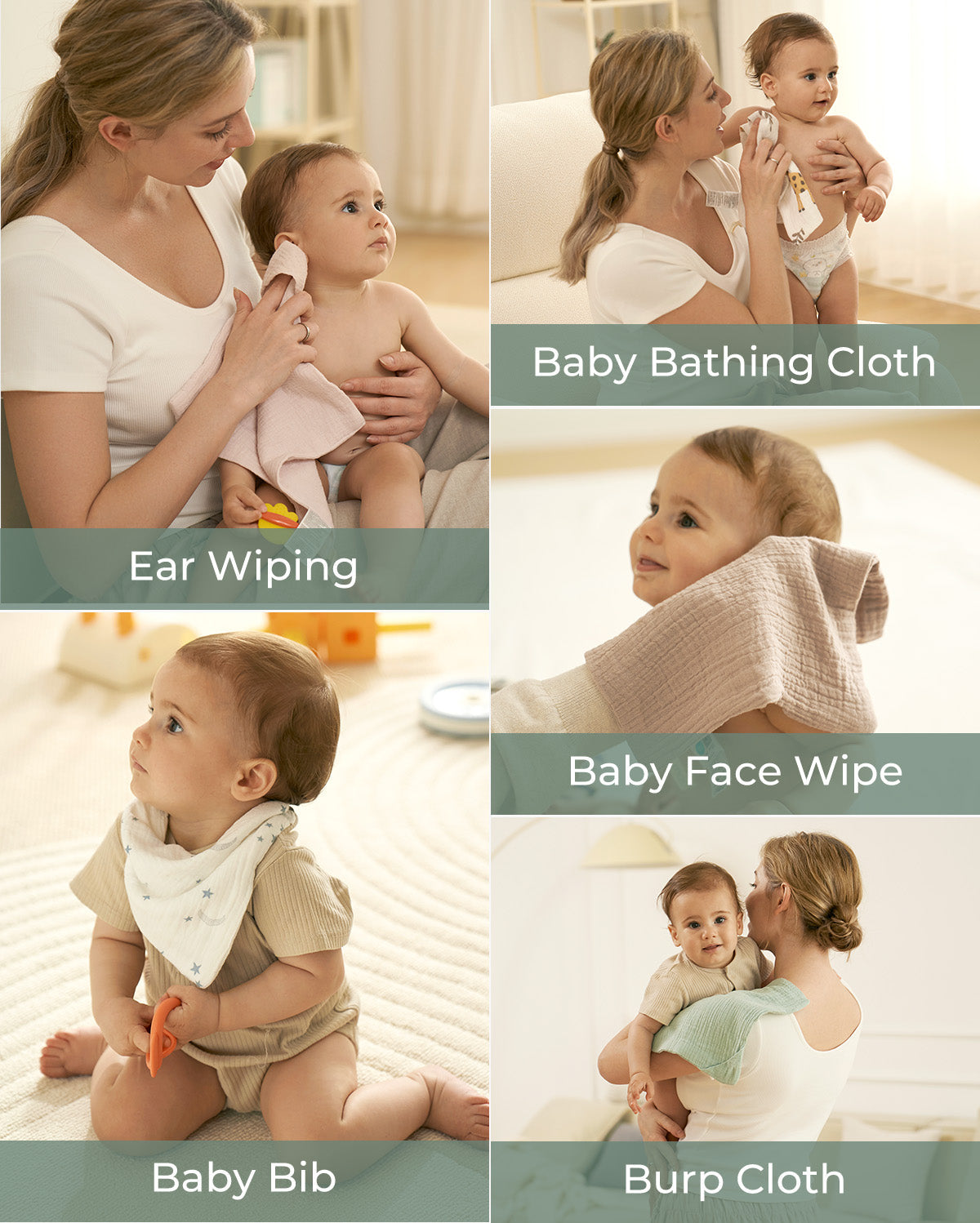 Ella Cotton Baby Washcloth Set