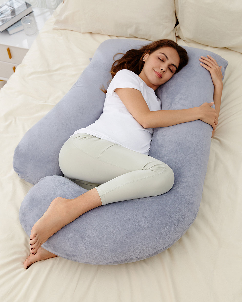 Poma U-Shape Pregnancy Pillow – Plush Maternity Body Pillow for Pregnant Women