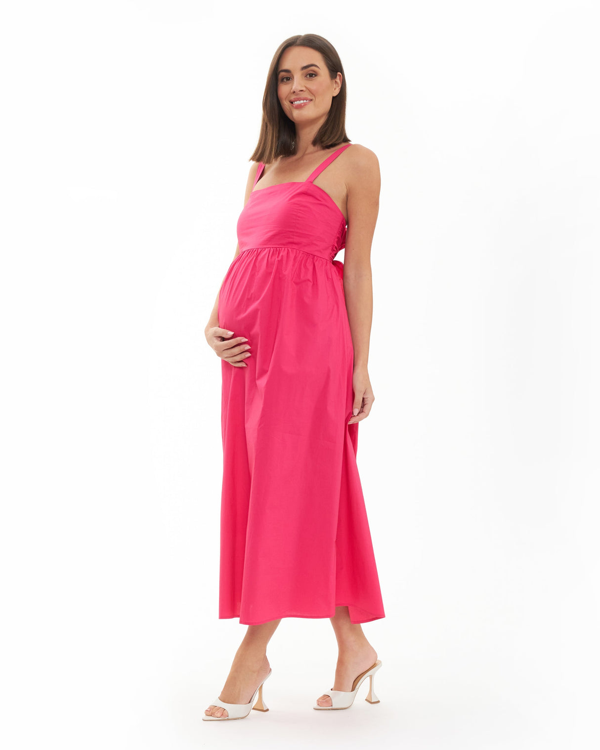 Ava Tie-Back Maternity Midi Dress