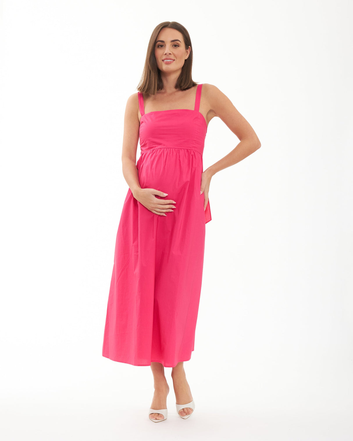 Ava Tie-Back Maternity Midi Dress