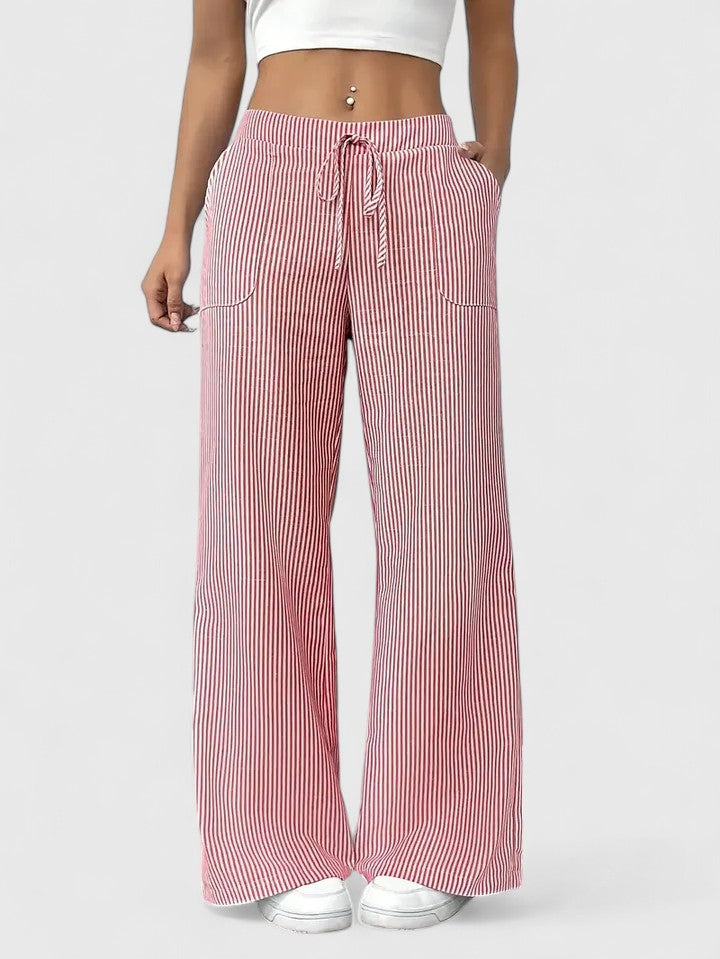 Wide-Leg Drawstring Trousers
