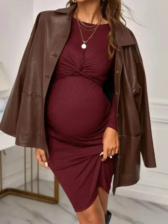 Sophia Nursing & Maternity Striped Midi Dress
