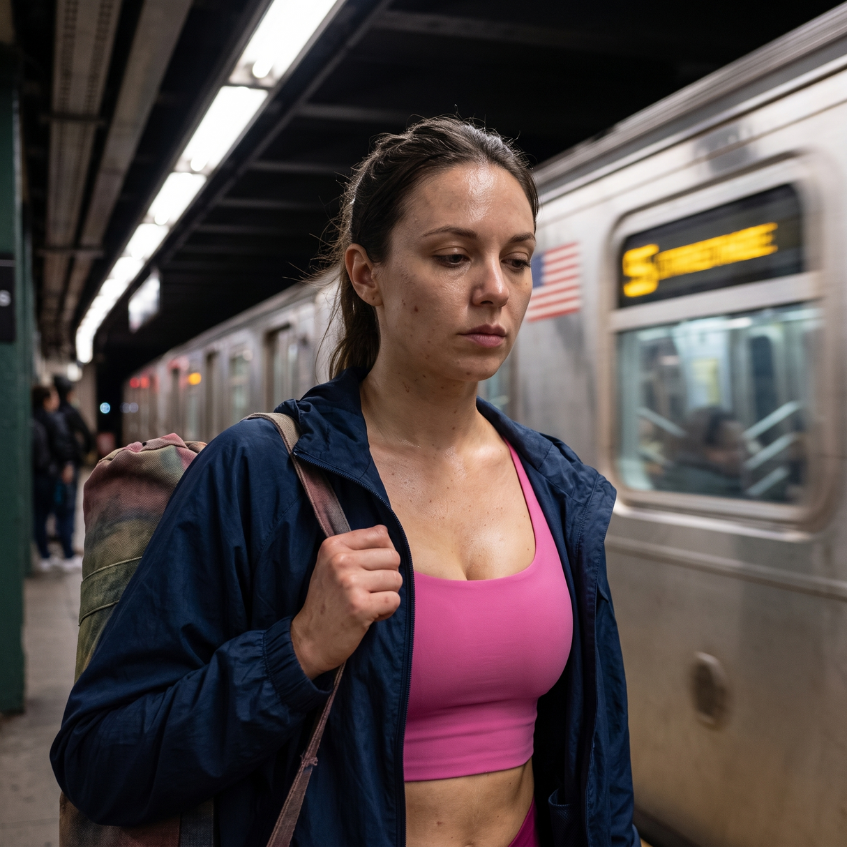 Light Support U-Neck Yoga Sports Bra with Built-in Bra - subway commute
