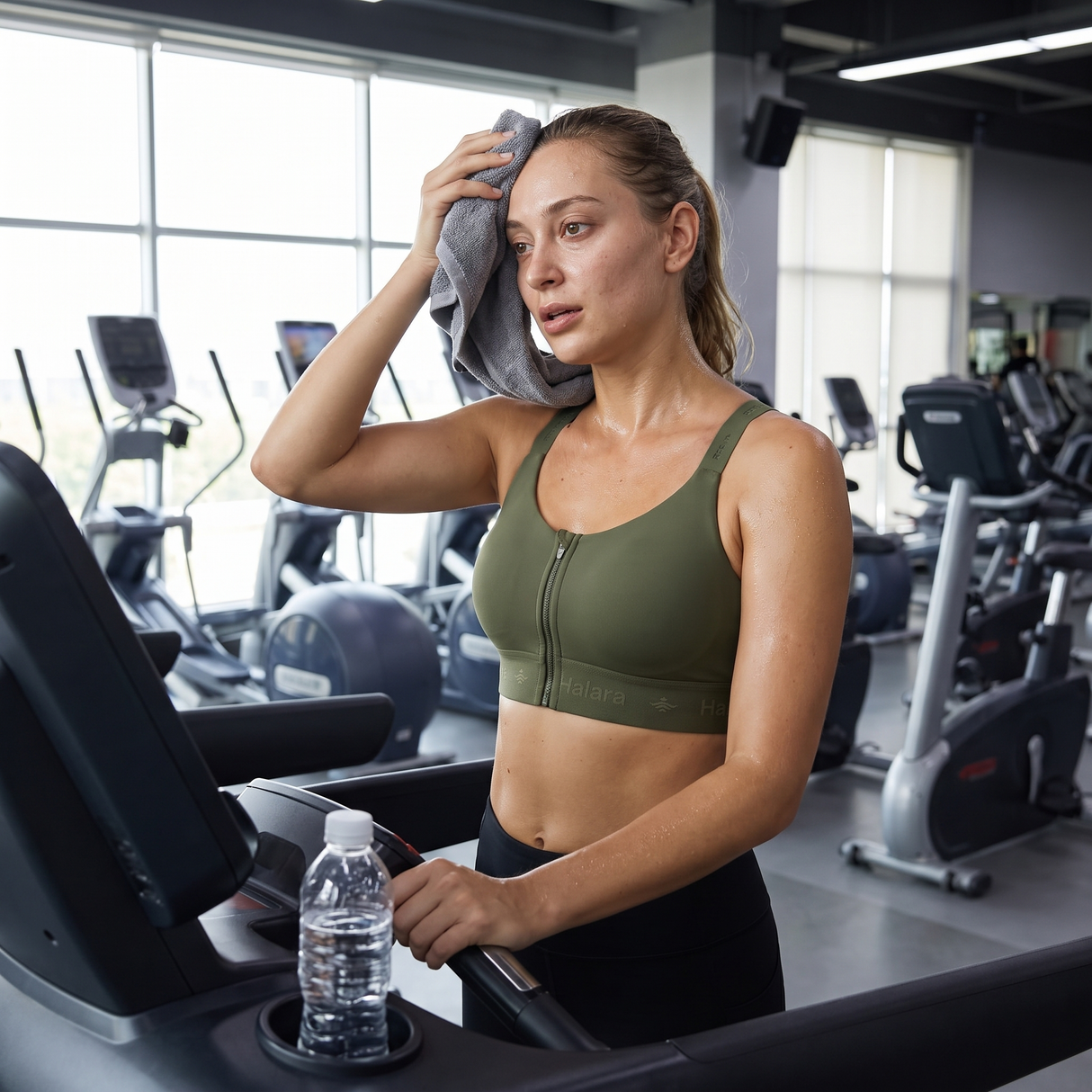Medium Support U Neck Quick Dry Running Sports Bra - gym cooldown