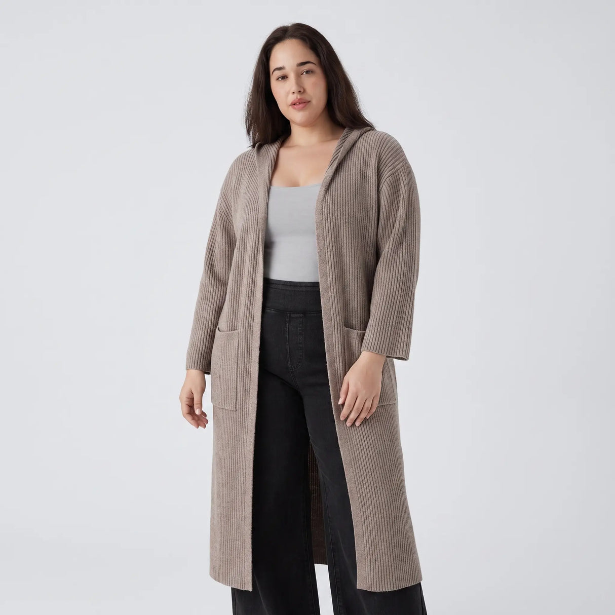 Hooded Longline Pocket Cardigan - hero