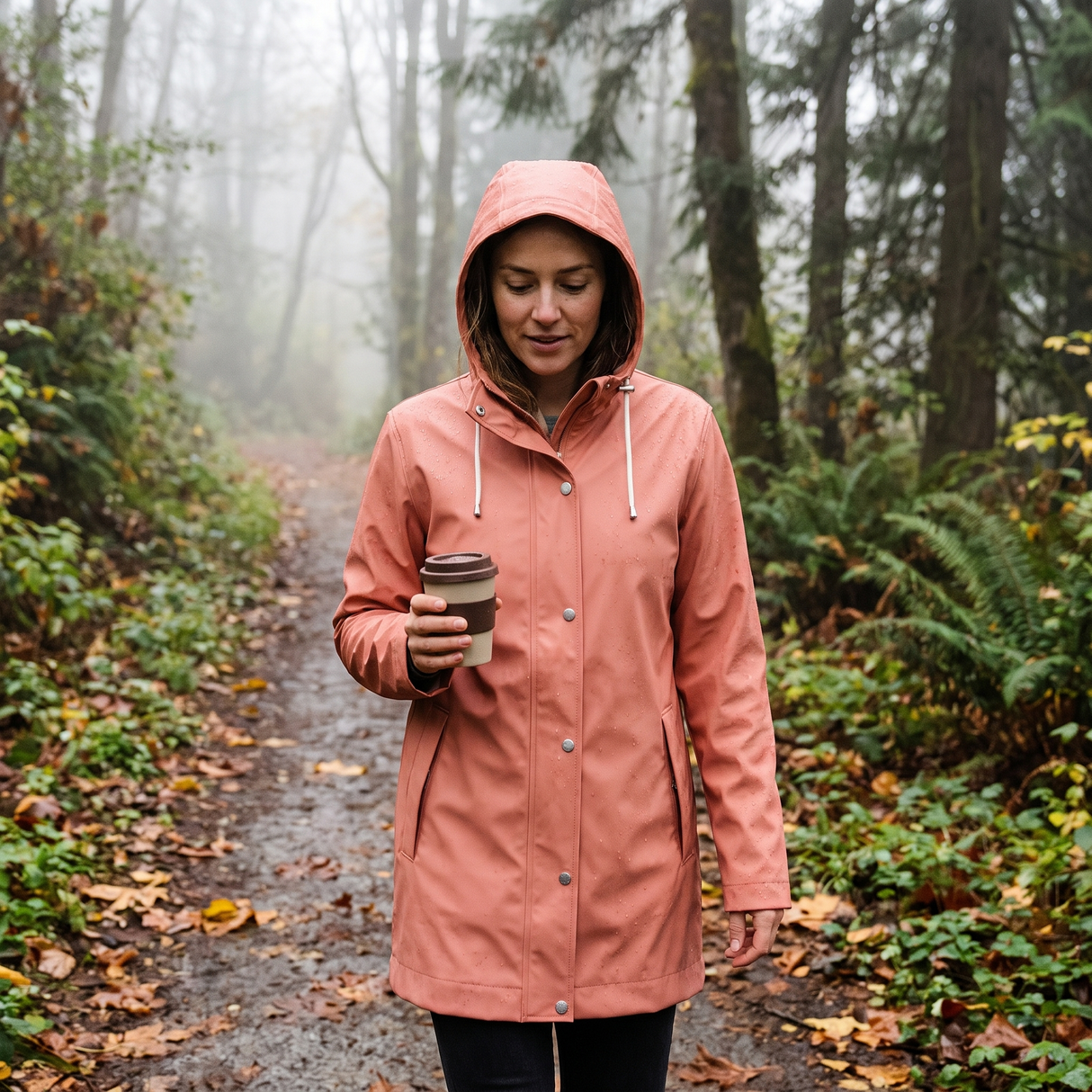Women's Short Rain Jacket - Ash Rose