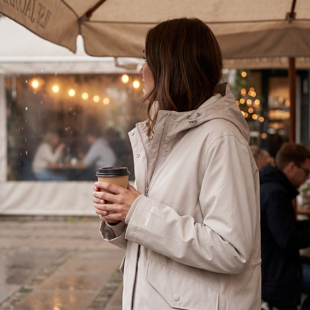 Women's Long Softshell Raincoat - Chateau Gray