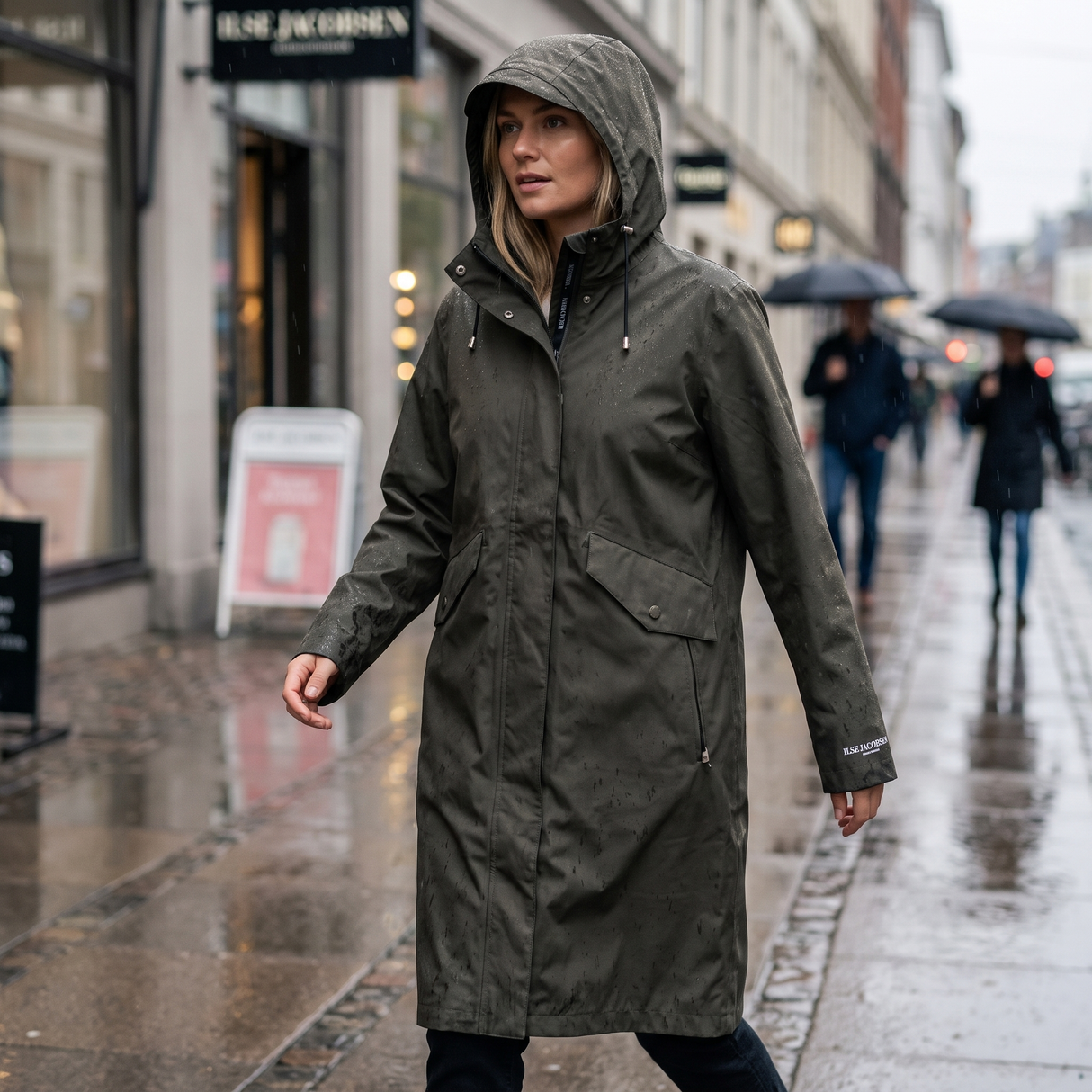 Women's Long Softshell Raincoat - Wren