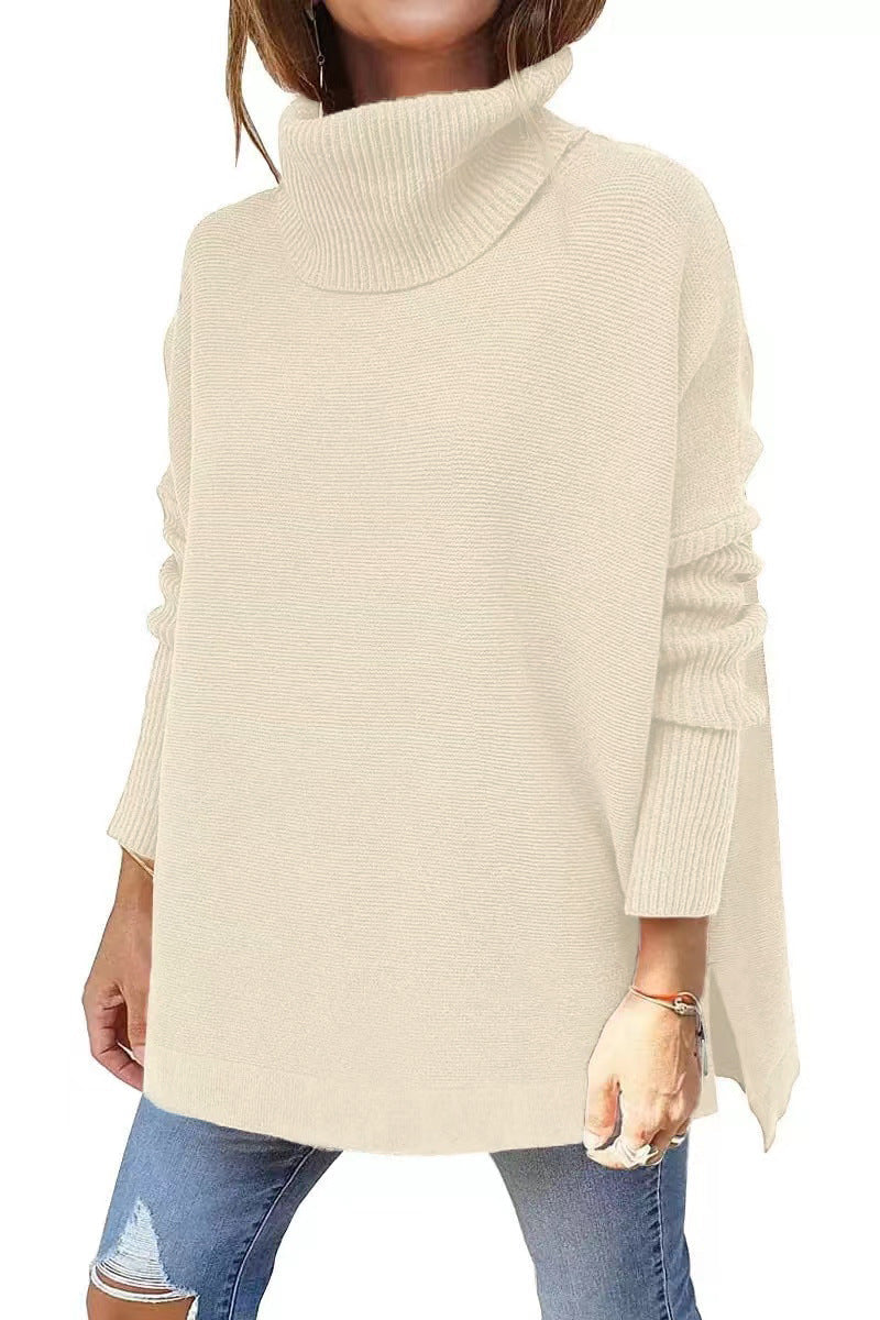 Turtleneck Side-Slit Jumper