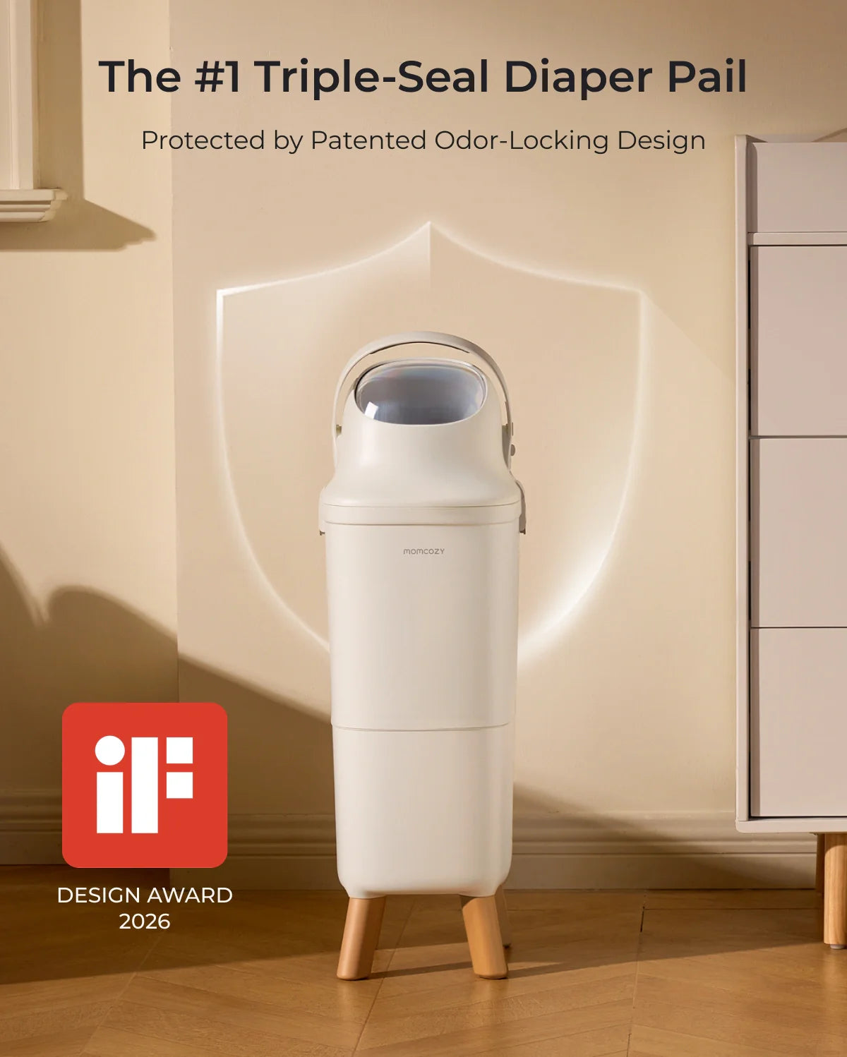 Sophia Triple Seal Diaper Pail Odor Control Baby Diaper Bin