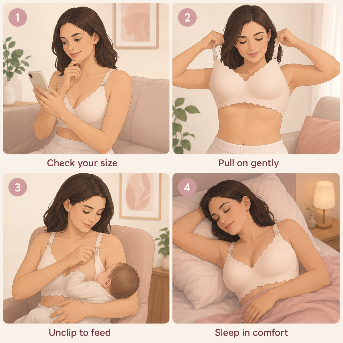 Elara Seamless Wirefree Maternity Nursing Bra