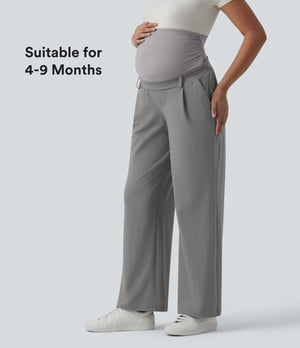 Super High Waisted Straight Leg Work Maternity Pants