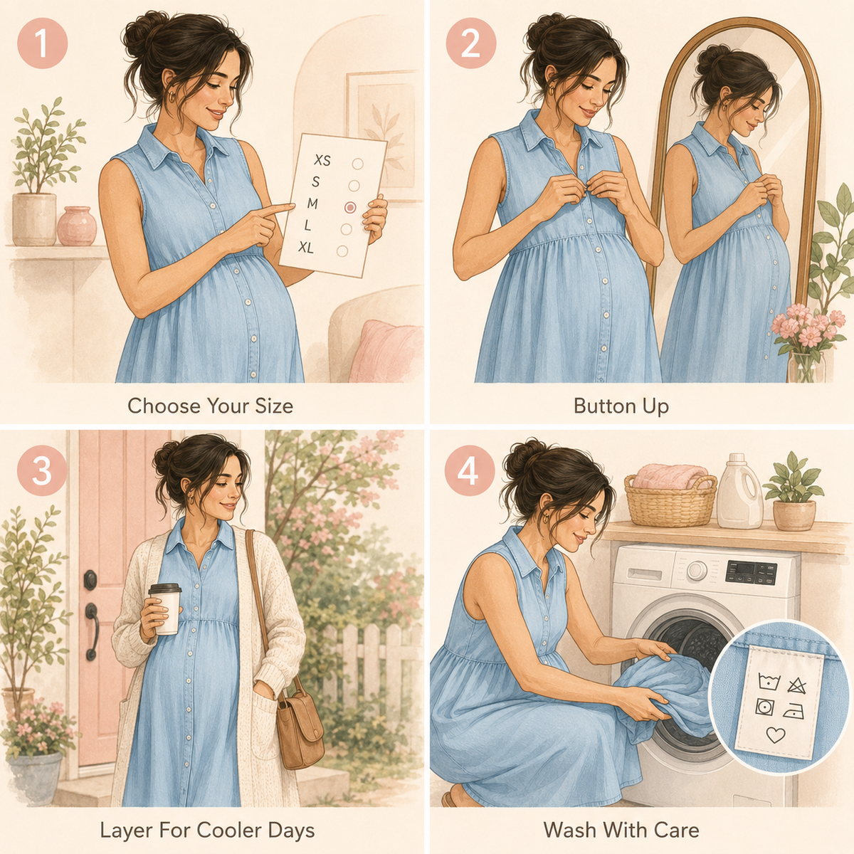 Harper Chambray Maternity Shirt Dress