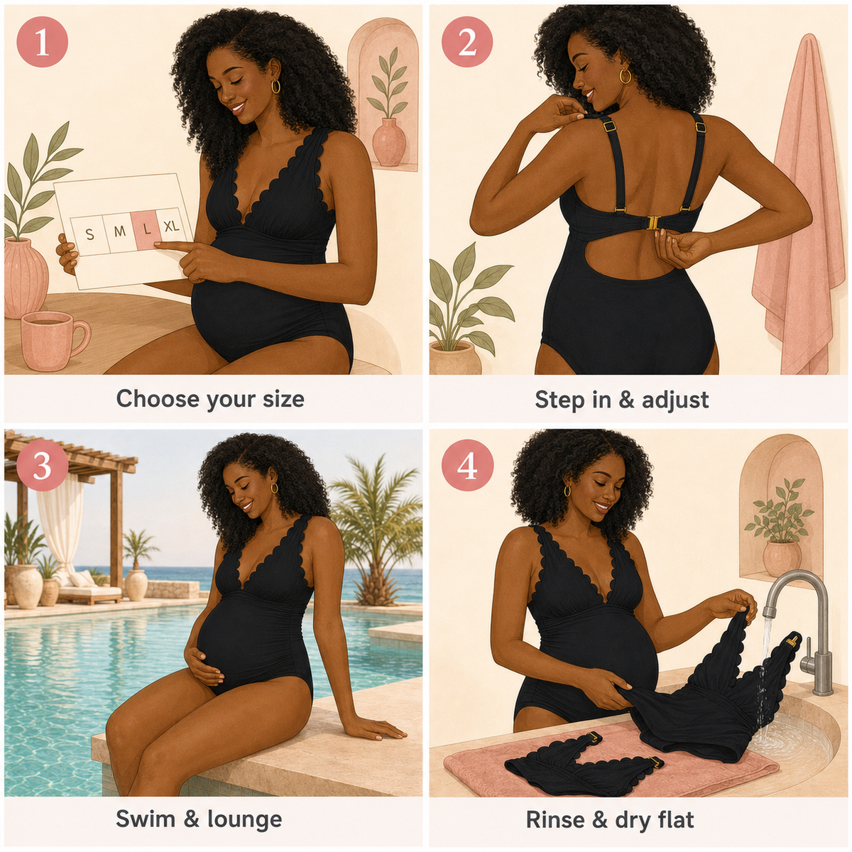 Celeste Trim Maternity One-Piece Swimsuit