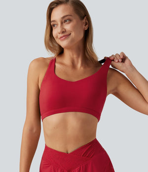 Plush Light Support Built-in Bra Crisscross Yoga Sports Bra