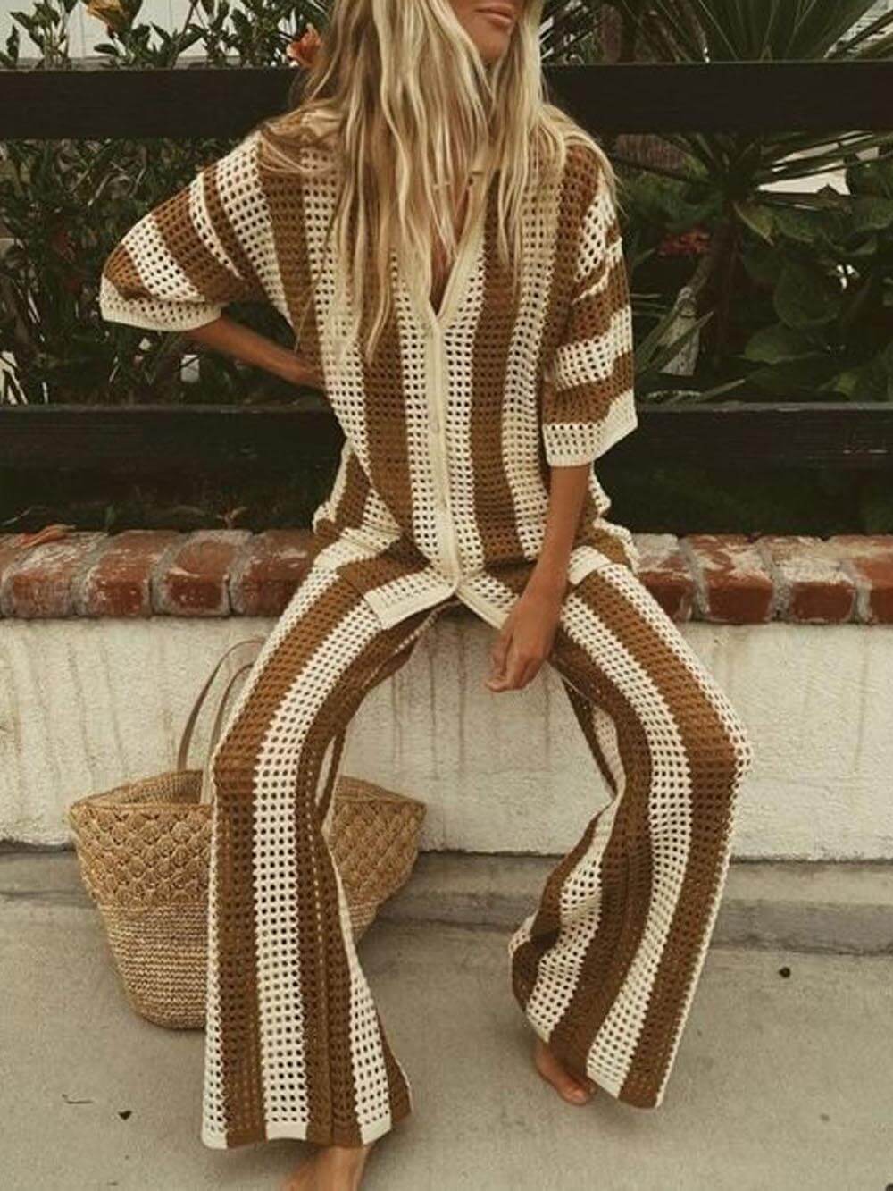 Striped Top and Trouser Co-ord Set