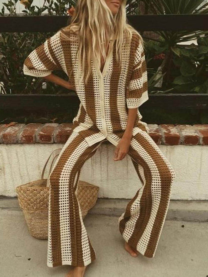 Striped Top and Trouser Co-ord Set