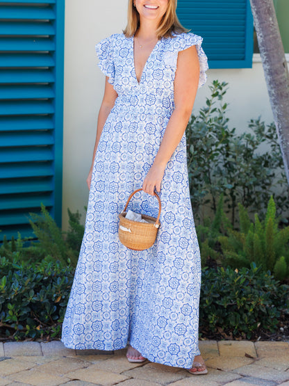 Medallion Print Maxi Dress