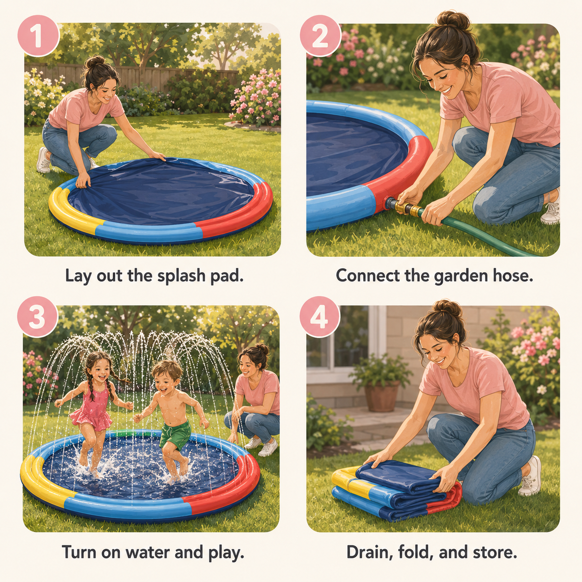 Splash Pad Water Play Sprinkler Mat