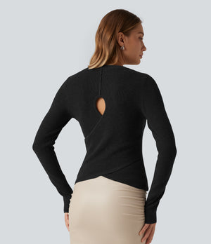 Cut Out Crossover Sweater