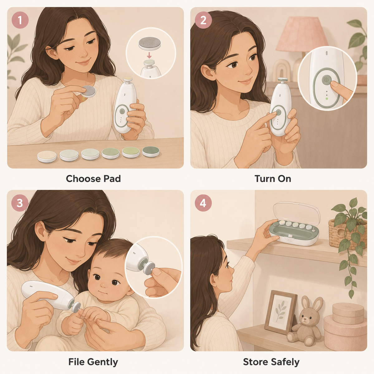 Lily Electric Baby Nail File and Care Kit