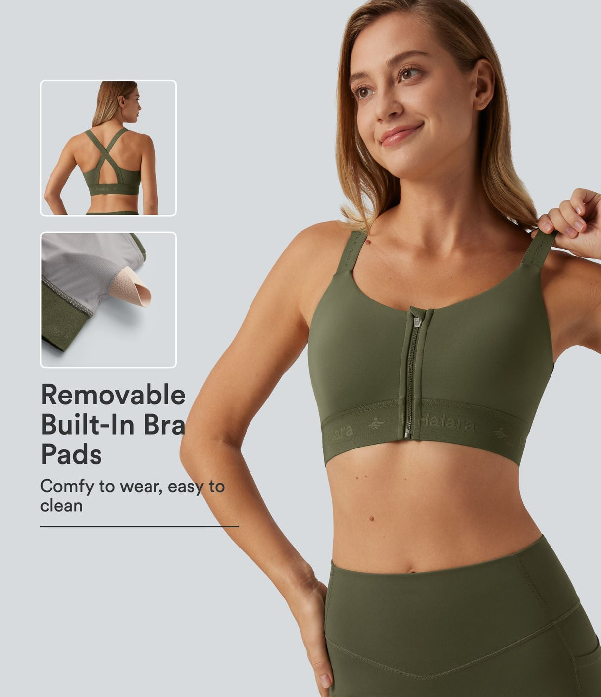 Medium Support U Neck Quick Dry Running Sports Bra