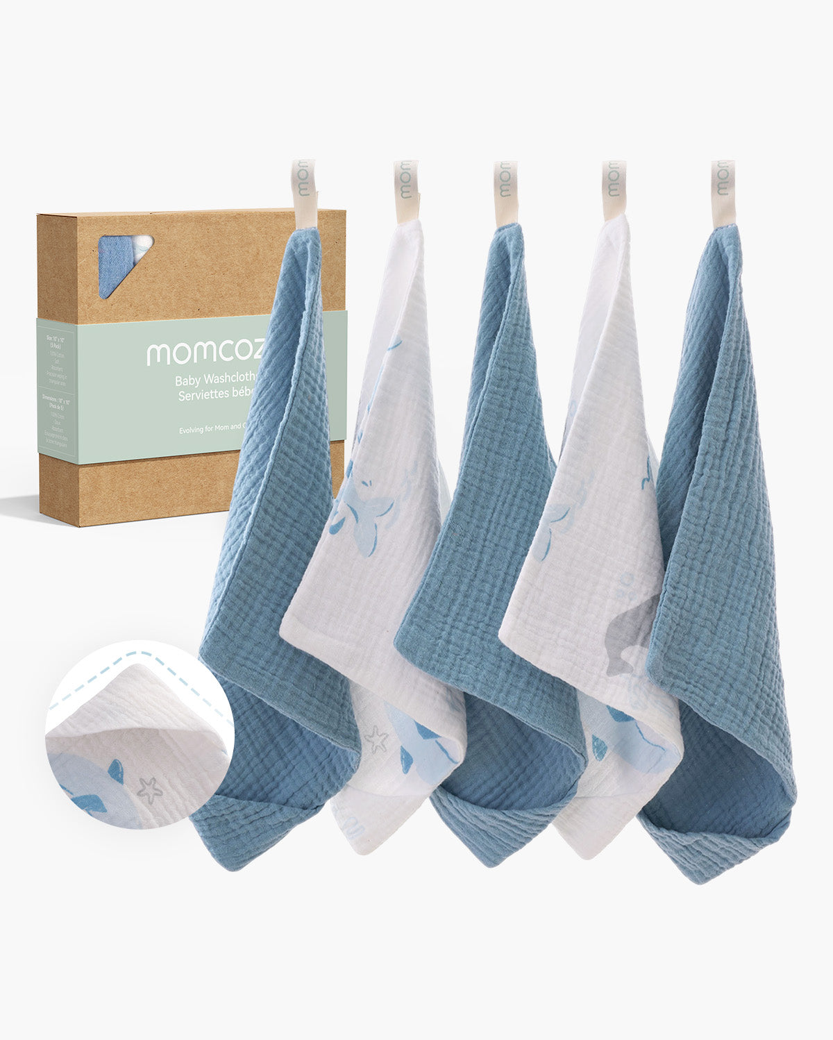 Ella Cotton Baby Washcloth Set