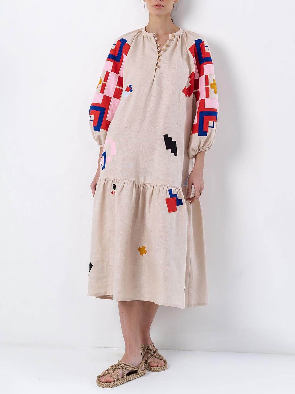 Ethnic Print Maxi Dress