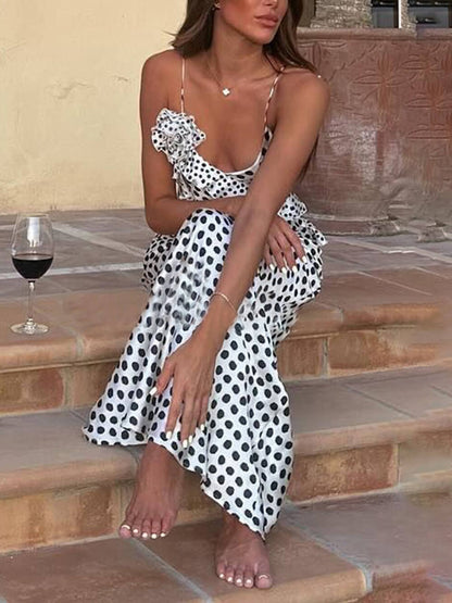 Polka Dot Lace Maxi Dress