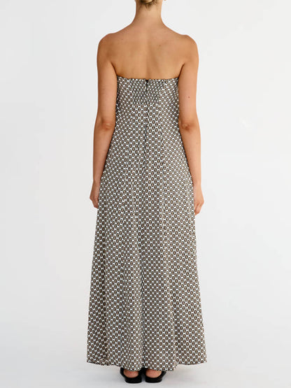 Boho Diamond Print Maxi Dress