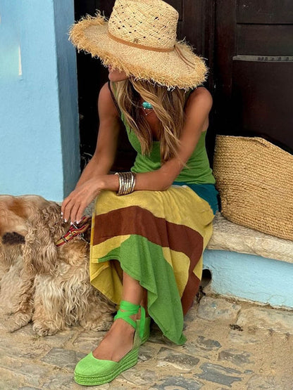 Colour-Block Maxi Dress