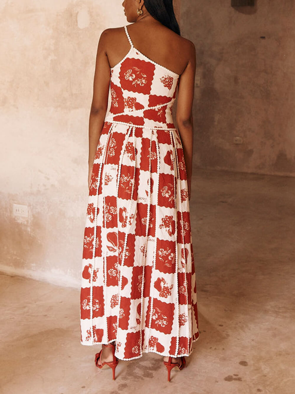 Floral One-Shoulder Maxi Dress