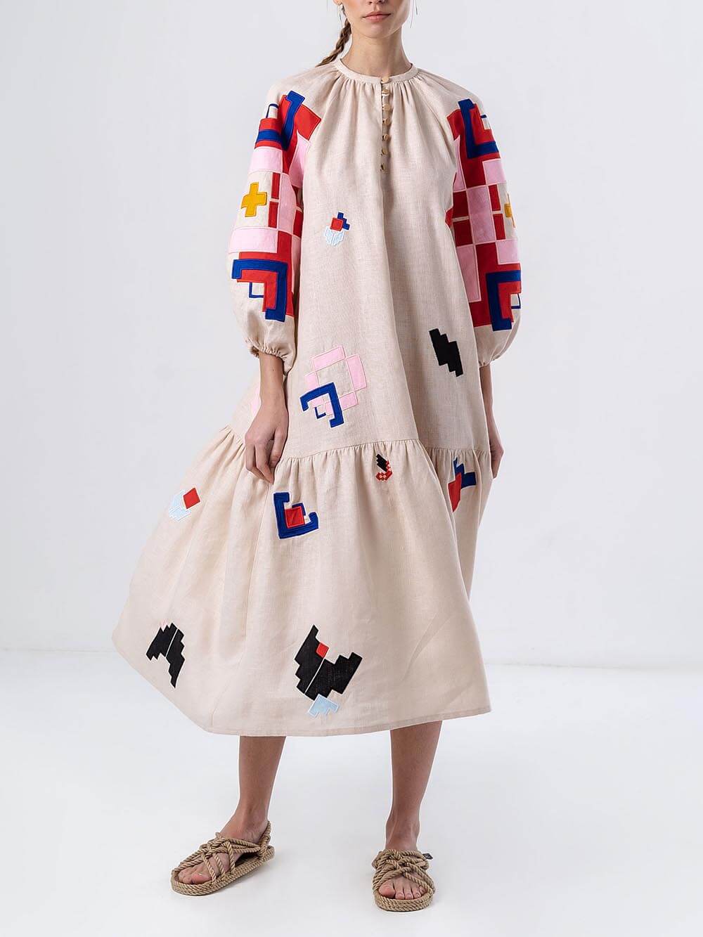 Ethnic Print Maxi Dress