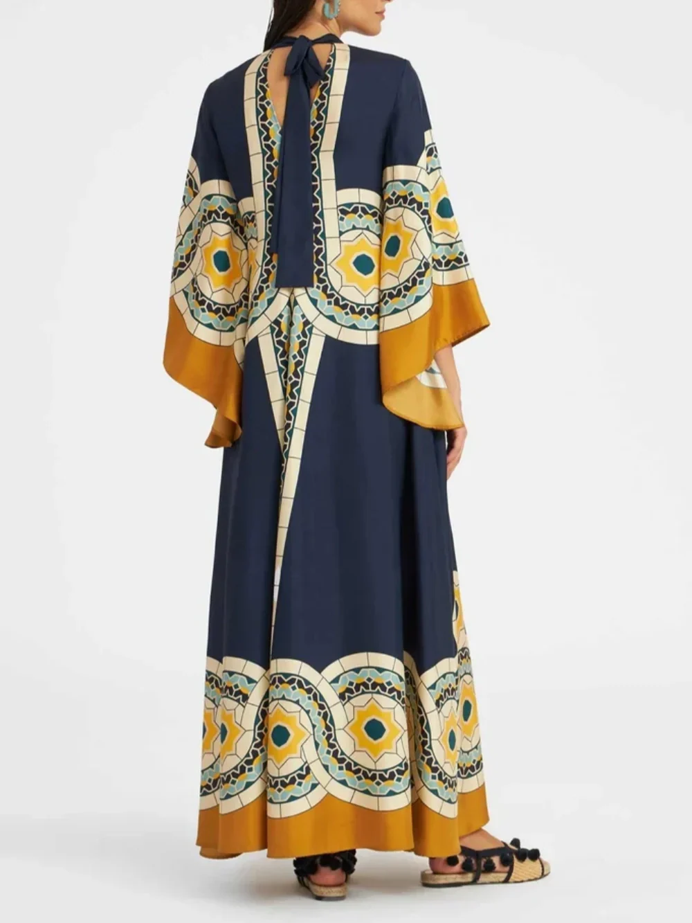 Art Deco Print Maxi Dress