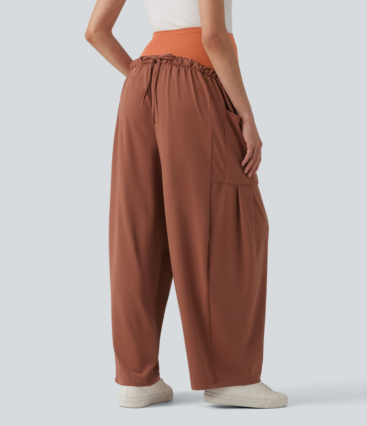 Super High Waisted Maternity Baggy Pants with Pockets