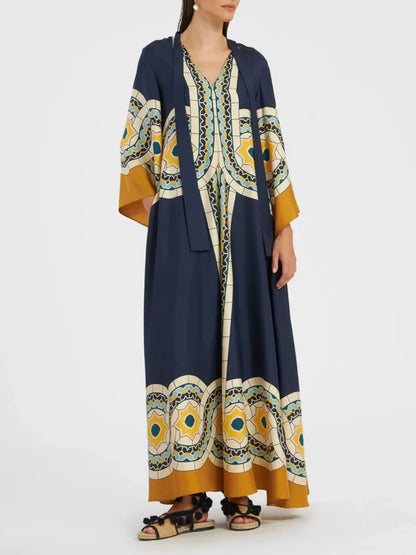 Art Deco Print Maxi Dress