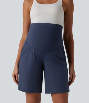 Super High Waisted Yoga Bermuda Maternity Shorts
