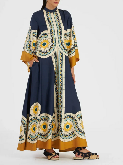 Art Deco Print Maxi Dress