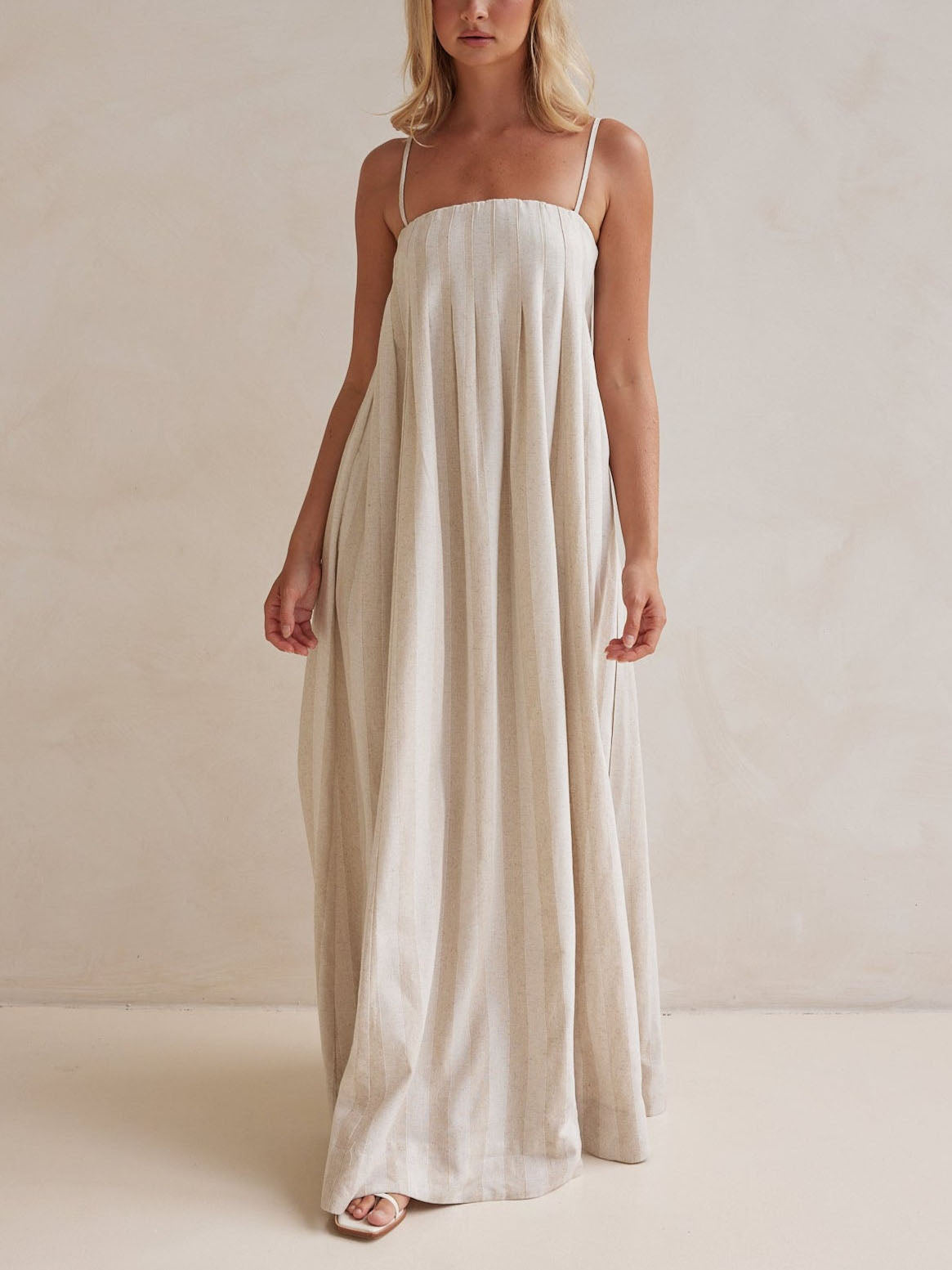 Striped Halter Maxi Dress