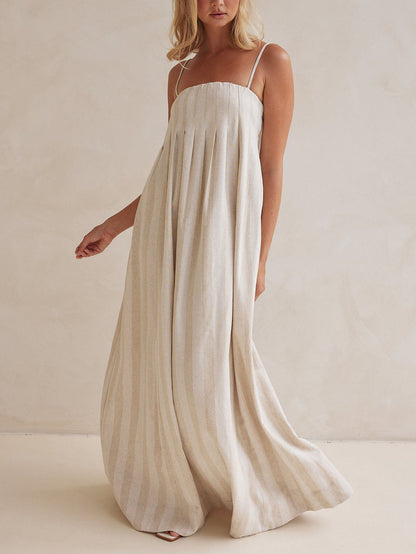 Striped Halter Maxi Dress